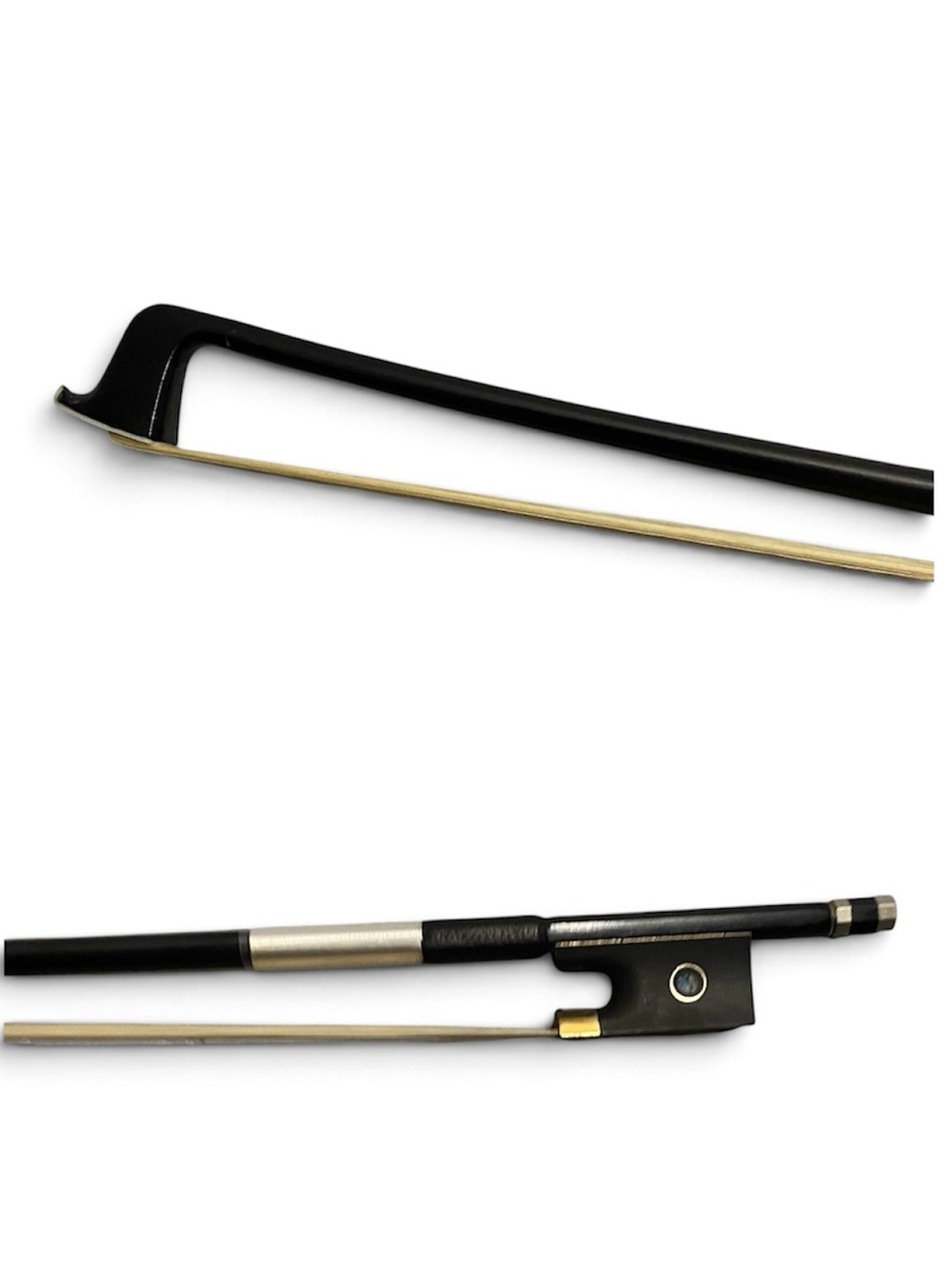 New 4/4 Full Size Carbon Fiber Violin Bow - Ebony Frog Abalone Pearl Eye Inlay
